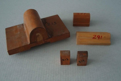 Wooden patterns; Unknown; 1940-1970; 2010.1.91.1-5