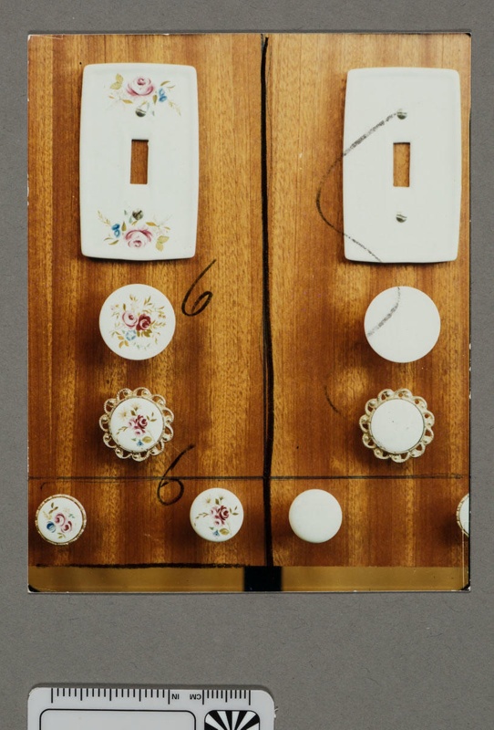 Photograph - Porcelain door/drawer hardware; 1970s-1980s; 2008.1.2893