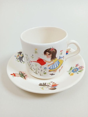 Cup and Saucer - Nursery Rhymes; Crown Lynn Potteries Limited; 1976-1988; 2016.48.36