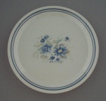 Bread and butter plate - Blue bouquet pattern; Crown Lynn Potteries Limited; 1980-1985; 2009.1.1030