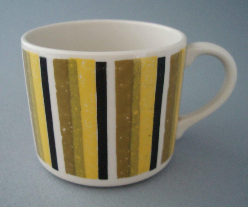 Coffee cup - Saraband pattern; Crown Lynn Potteries Limited; 1964-1968; 2008.1.1855 Coffee cup - Saraband pattern; Crown Lynn Potteries Limited; 1964-1968; 2008.1.1855