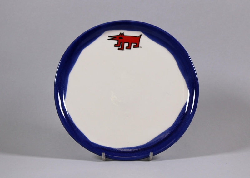 Salad plate - One Red Dog; Studio Ceramics NZ Ltd; 2017.1.235