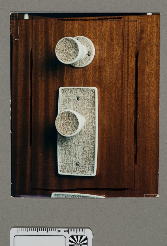 Photograph - Porcelain door hardware with fine crosshatch pattern; 1970s-1980s; 2008.1.2891
