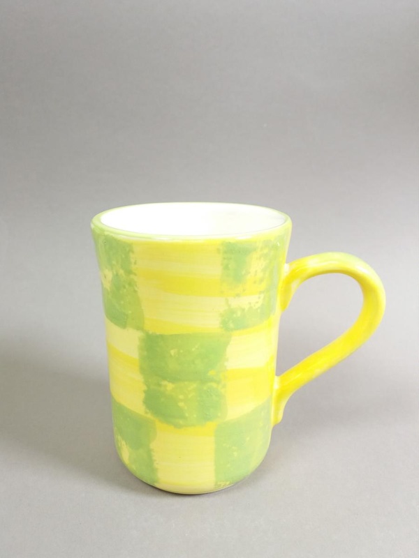 Mug - Chartreuse pattern; Studio Ceramics NZ Ltd; 1998; 2017.1.106