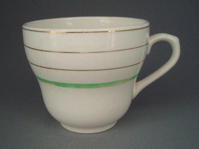 Cup - banded; Crown Lynn Potteries Limited; 1943-1955; 2008.1.2707