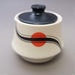 Sugar bowl and lid - Nova pattern; Crown Lynn Potteries Limited; 1982-1987; 2016.48.8