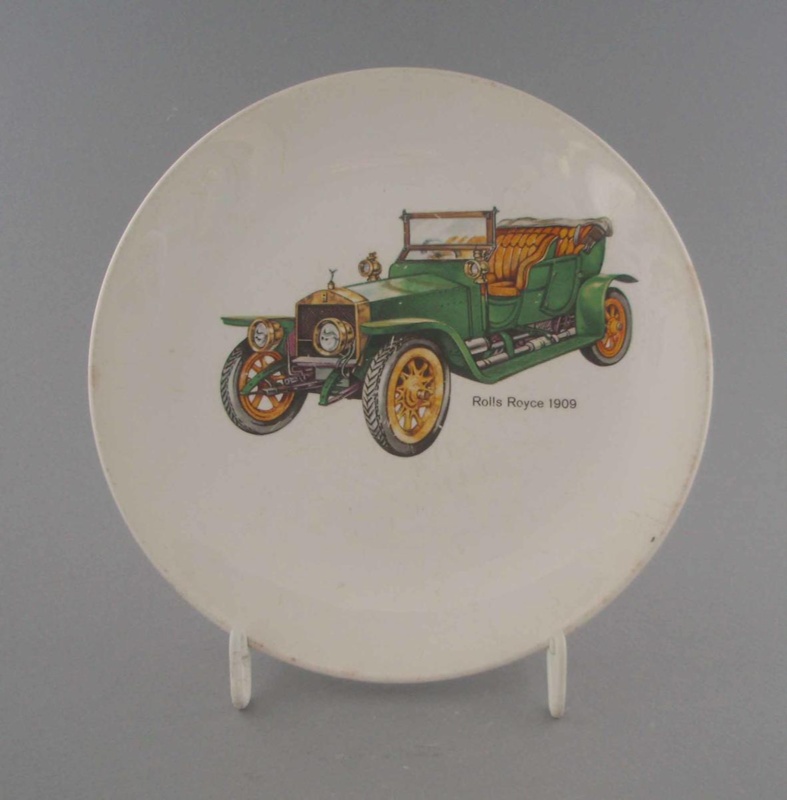Bread and butter plate - early car; Crown Lynn Potteries Limited; 1950-1965; 2009.1.1049 Bread and butter plate - early car; Crown Lynn Potteries Limited; 1950-1965; 2009.1.1049