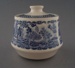 Sugar bowl and lid - Blue Willow pattern; Crown Lynn Potteries Limited; 1983-1989; 2008.1.2205.1-2