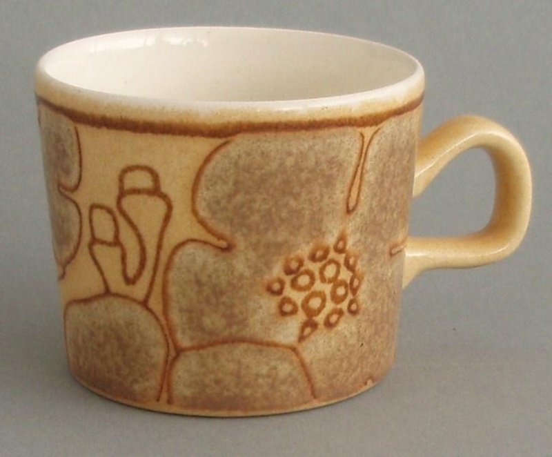 Cup - Camille pattern; Crown Lynn Potteries Limited; 1977-1981; 2008.1.19
