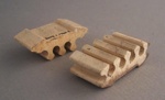 Two electrical fittings; Crown Lynn Technical Ceramics Limited; 1940-1970; 2009.1.1760.1-2