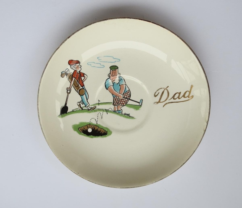 Saucer - Dad series; Crown Lynn Potteries Limited; 1960s; 2016.48.89