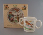 Child's dinnerset with box - Nursery Tales pattern; Crown Lynn Potteries Limited; 1984-1989; 2008.1.1079.1-4