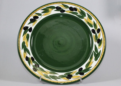 Dinner plate - Olive; Studio Ceramics NZ Ltd; 2017.1.160