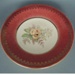Cake plate and handle - floral; Crown Lynn Potteries Limited; 1950-1970; 2008.1.559.1-2