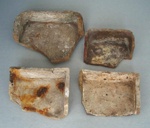 Saggar fragments x4; Amalgamated Brick and Pipe Company Limited; 1930-1960; 2009.1.1798.1-4
