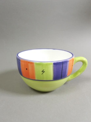 Cup - Ensalada pattern; Studio Ceramics NZ Ltd; 2002; 2017.1.85