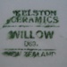 Butter pat - Willow pattern; Crown Lynn Potteries Limited; 1968-1980; 2008.1.1949
