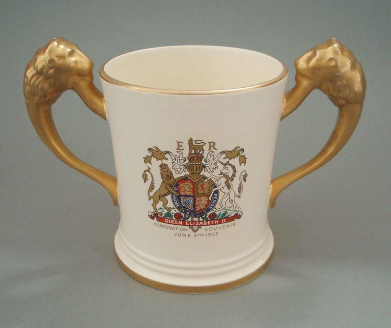 Loving cup - Queen Elizabeth II coronation; Crown Lynn Potteries ...