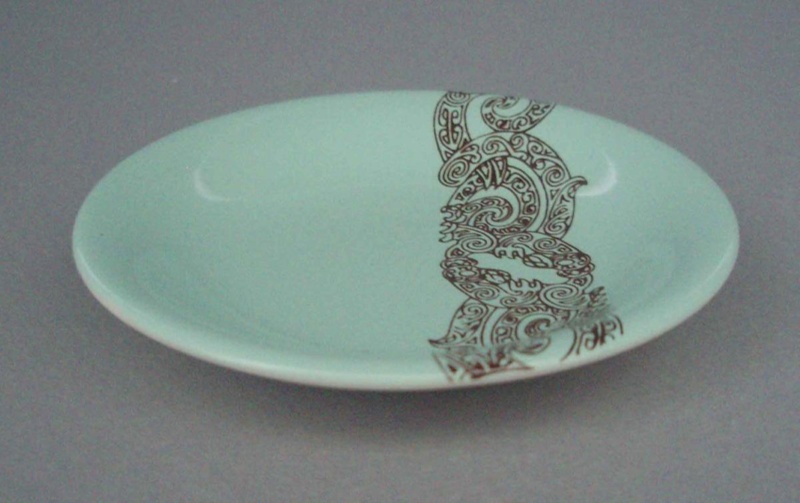 Butter pat - Air New Zealand; Crown Lynn Potteries Limited; 1965-1975; 2008.1.2019 Butter pat - Air New Zealand; Crown Lynn Potteries Limited; 1965-1975; 2008.1.2019