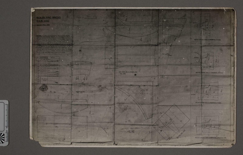 Photograph - Technical drawing - "Boiler Fire Bricks D.N.B. 4450"; 1942; 2008.1.3197