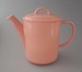Coffee pot and lid - Venice pattern; Crown Lynn Potteries Limited; 1988-1989; 2009.1.930.1-2