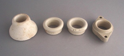 Ceramic insulators; Crown Lynn Technical Ceramics Limited; 1940-1980; 2009.1.1959.1-4