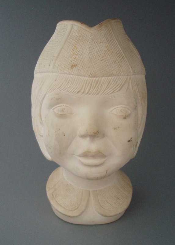 Vase - marching girl bisque; Crown Lynn Potteries Limited; 1964-1989; 2008.1.386