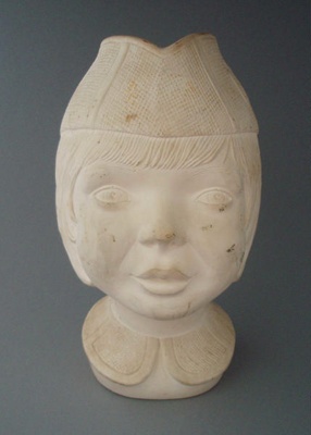 Vase - marching girl bisque; Crown Lynn Potteries Limited; 1964-1989; 2008.1.386