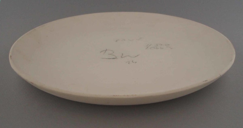 Chop plate - bisque; Crown Lynn Potteries Limited; 1982-1989; 2009.1.1229 Chop plate - bisque; Crown Lynn Potteries Limited; 1982-1989; 2009.1.1229