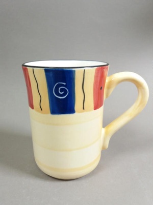 Mug - striped; Studio Ceramics NZ Ltd; Circa 2002; 2017.1.62