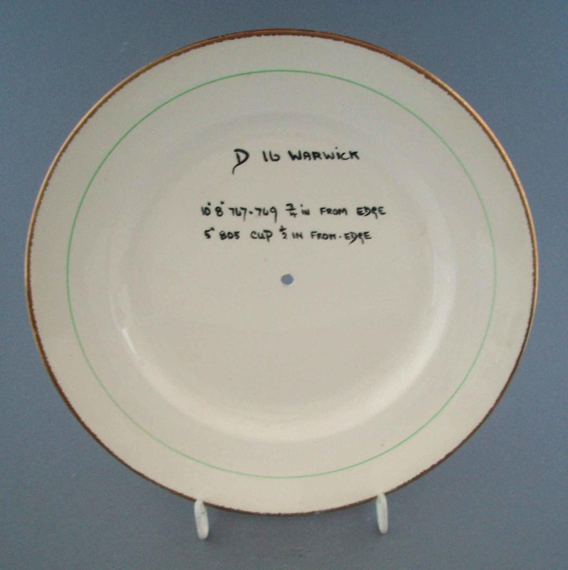 Cake plate - Warwick pattern sample; Crown Lynn Potteries Limited; 1958-1965; 2009.1.1102 Cake plate - Warwick pattern sample; Crown Lynn Potteries Limited; 1958-1965; 2009.1.1102
