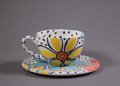 Cup and saucer - test; Studio Ceramics NZ Ltd; 2017.1.285