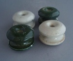 Bobbin insulators; Crown Lynn Technical Ceramics Limited; 1940-1980; 2010.1.12.1-4