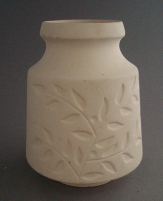 Leaf spray vase - bisque; Titian Potteries (1965) Limited; 1965-1979; 2009.1.90