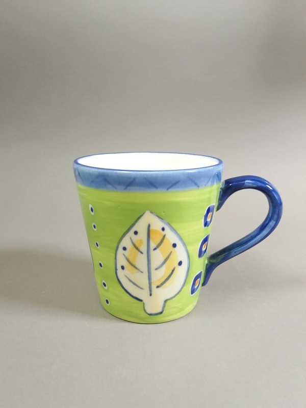 Mug - Palm Lime; Studio Ceramics NZ Ltd; 1999; 2017.1.105