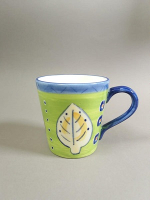 Mug - Palm Lime; Studio Ceramics NZ Ltd; 1999; 2017.1.105
