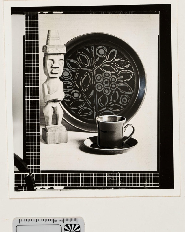Contact proof - cup, saucer and plate in Tosca pattern; 2008.1.2932
