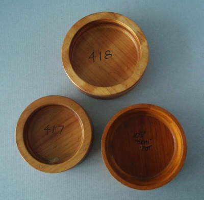 Wooden pattern x 3; Unknown; 1940-1970; 2010.1.89.1-3