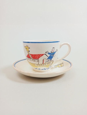 Teacup and Saucer - Two by Two; Crown Lynn Potteries Limited; 1960s; 2016.48.33