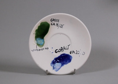 Saucer- colour test; Studio Ceramics NZ Ltd; 2017.1.290