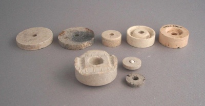 Electrical insulators; Crown Lynn Technical Ceramics Limited; 1940-1980; 2009.1.1966.1-8