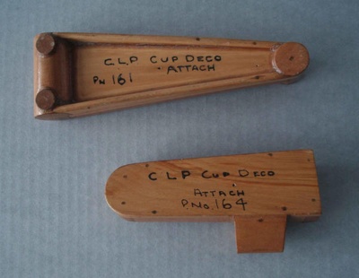 Wooden pattern x 2; Unknown; 1940-1970; 2010.1.94.1-2