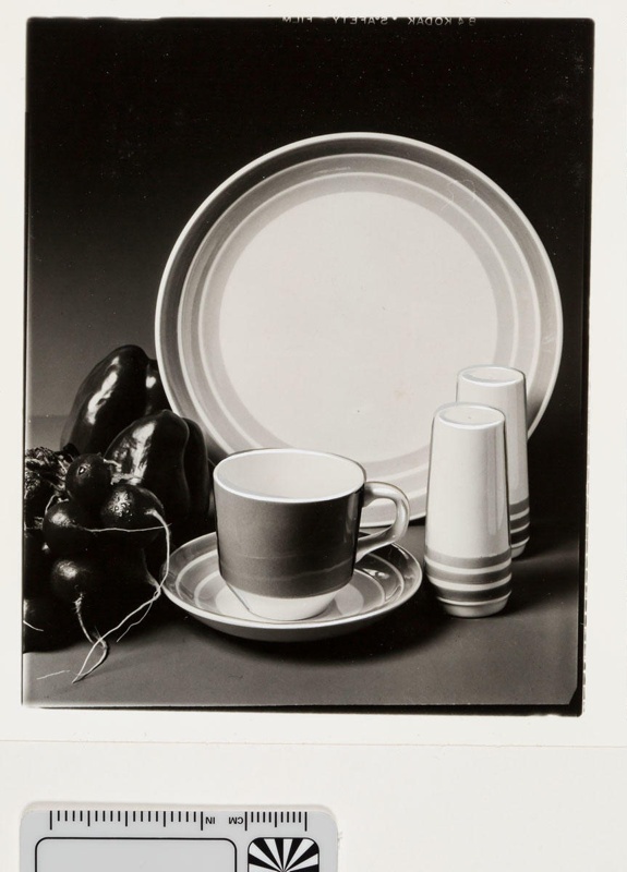 Contact proof - Carousel cup, and saucer, shakers and plate; 2008.1.2941