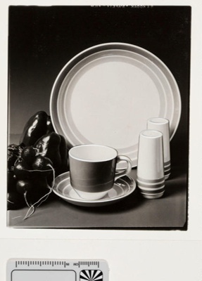 Contact proof - Carousel cup, and saucer, shakers and plate; 2008.1.2941