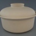 Casserole and lid - bisque; Crown Lynn Potteries Limited; 1977-1989; 2009.1.763.1-2