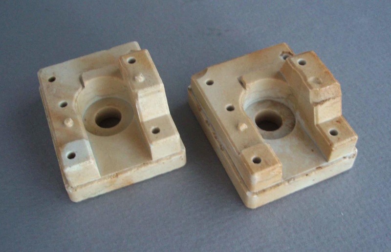 Pair of electrical insulators; Crown Lynn Technical Ceramics Limited; 1940-1980; 2010.1.22.1-2