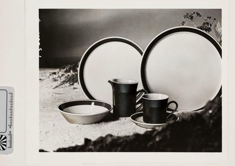 Contact proof - plain/colour banded crockery; 2008.1.2925