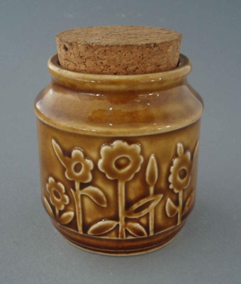 Jar and lid; Titian Potteries (1965) Limited; 1978-1985; 2009.1.907.1-2