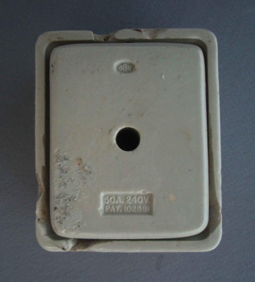 Electrical insulator - fuse box; Crown Lynn Technical Ceramics Limited; 1940-1980; 2010.1.4.1-2