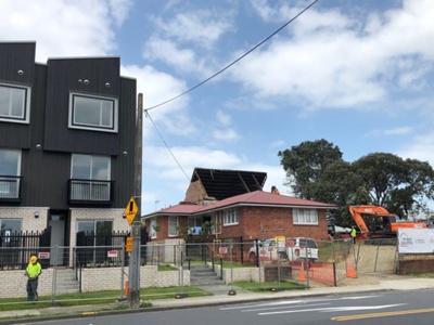 Digital photograph showing the demolition of St Andrews Community Hall; Stephen Green; 27 Nov 2019; 2019.6.3